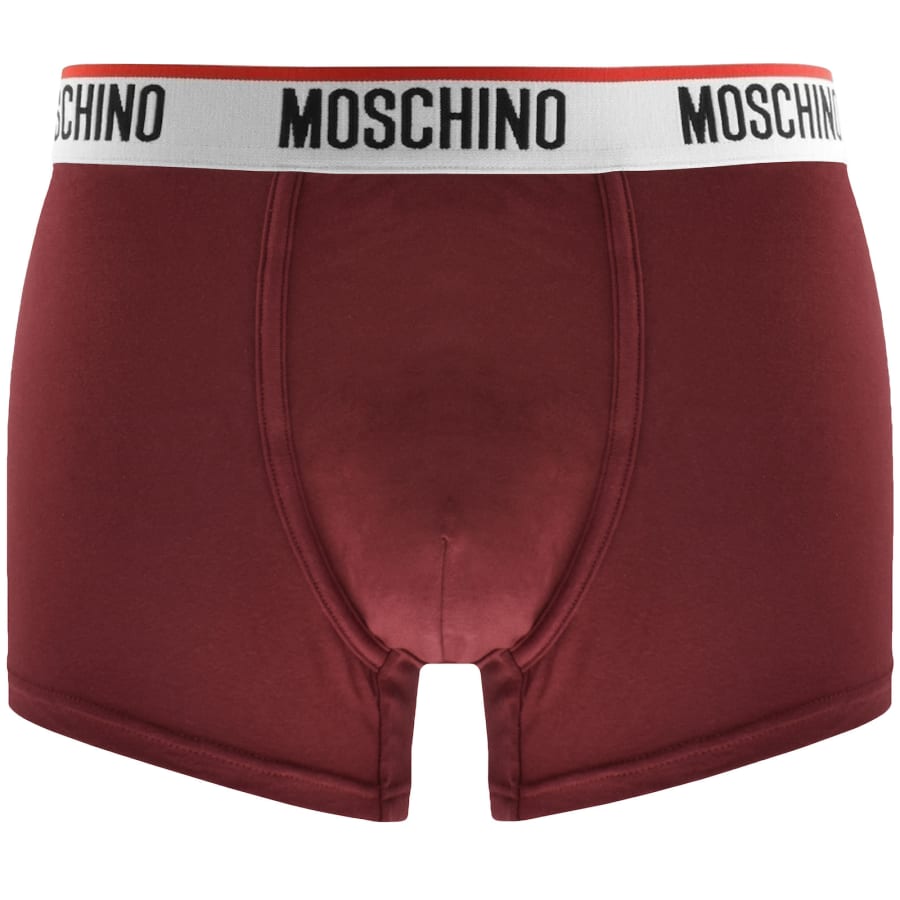 Moschino Underwear 3 Pack Trunks Burgundy